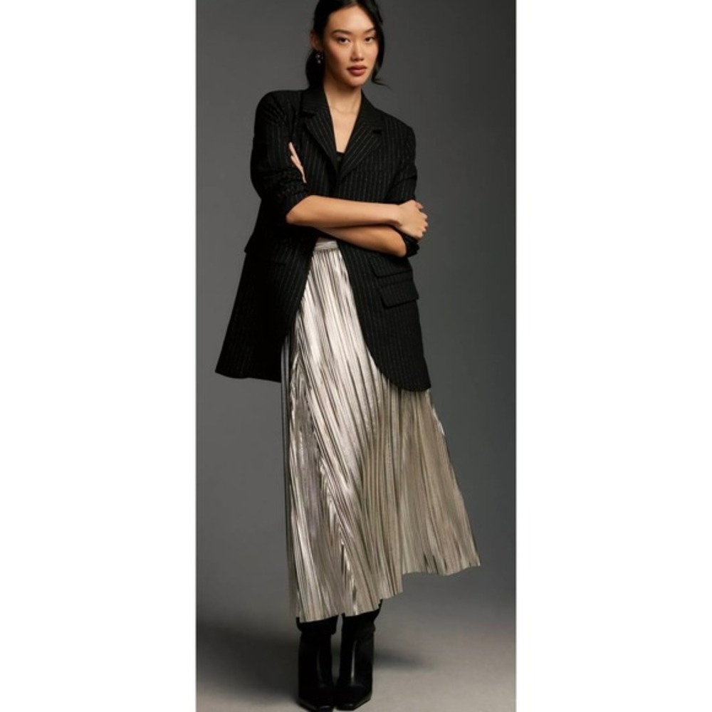 Maeve by Anthropologie Blazer XXS Maeve Tiered Sparkle Longline Blazer